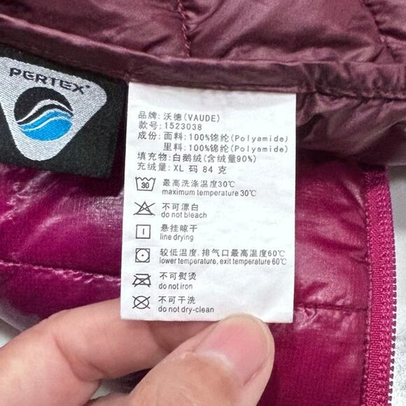 Vaude Women’s Duck Down Puffer Jacket – Size XL – Fuchsia/Magenta - Picture 10 of 11